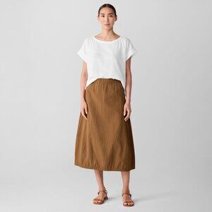 Eileen Fisher Organic Cotton Pucker Lantern Skirt NWT s. L.